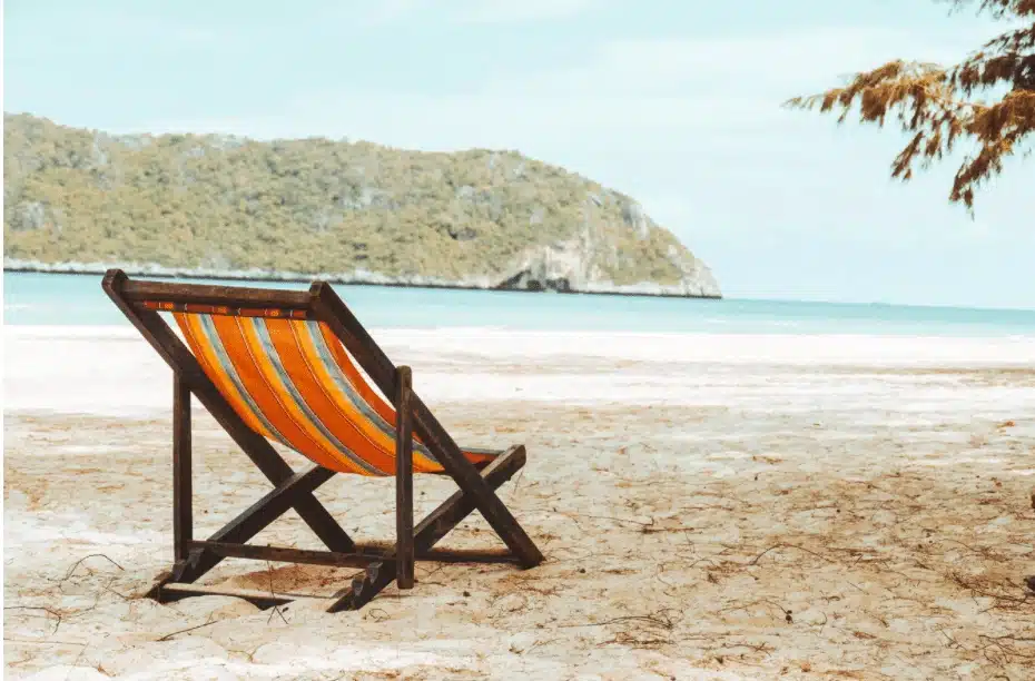 Deck chair on a tropical beach